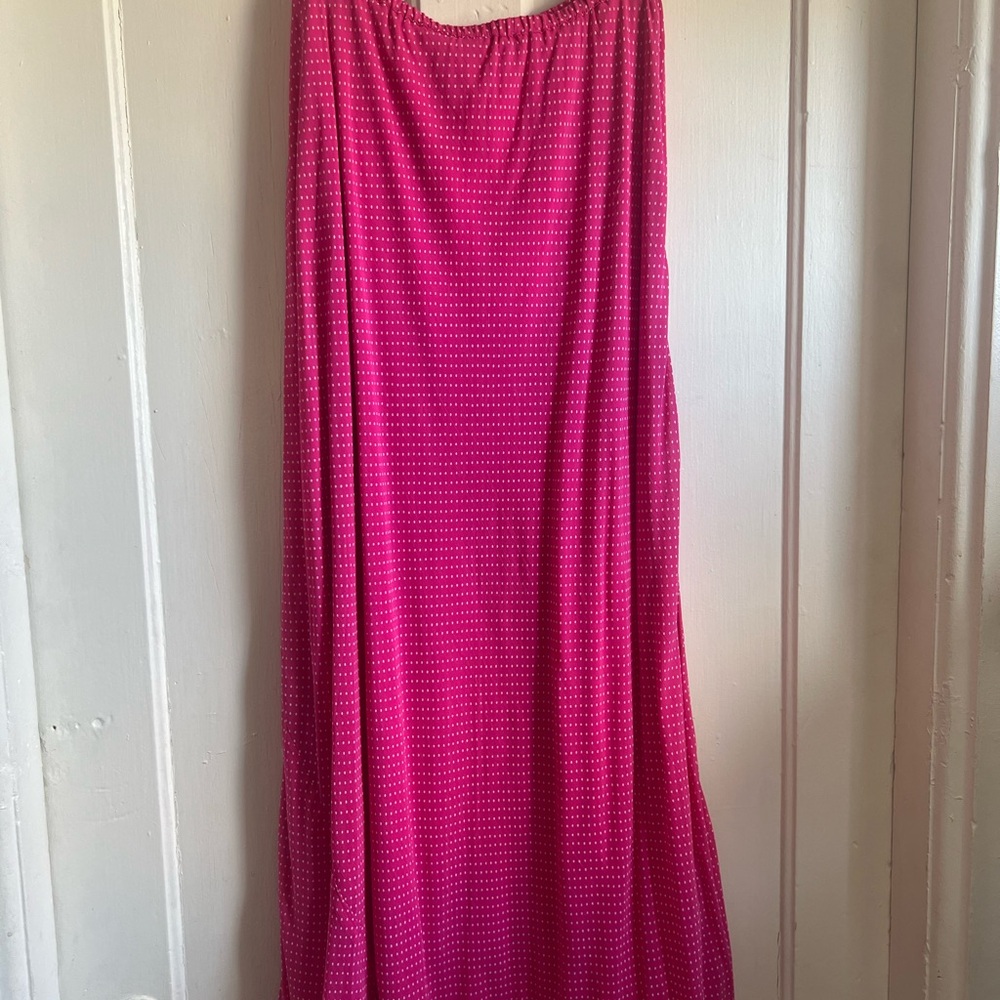 April Cornell pink polka dot bias skirt